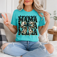 Praying Mama Leopard Bow & Cross Graphic Tee