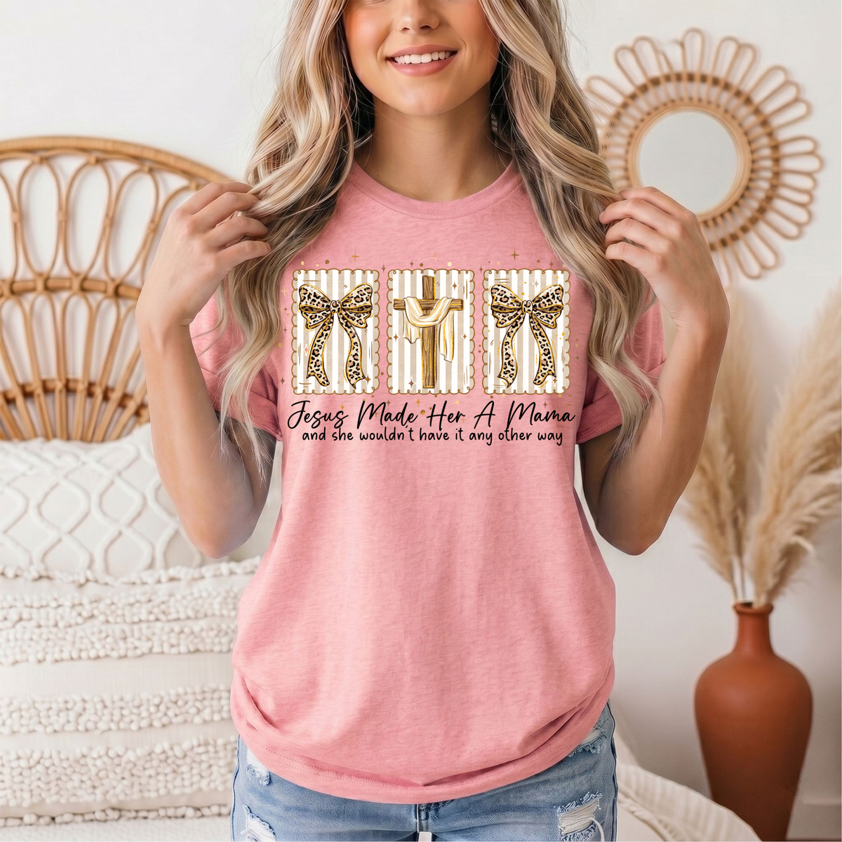 Jesus Made Her a Mama Christian Graphic Tee