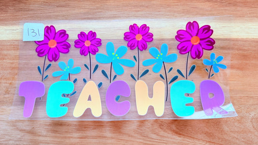 #131 Teacher with flowers K's Krafty Barn