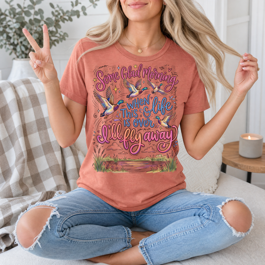 I'll Fly Away Flying Ducks Christian Graphic Tee
