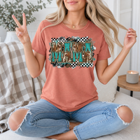 Western Mama Turquoise & Checkerboard Graphic Tee