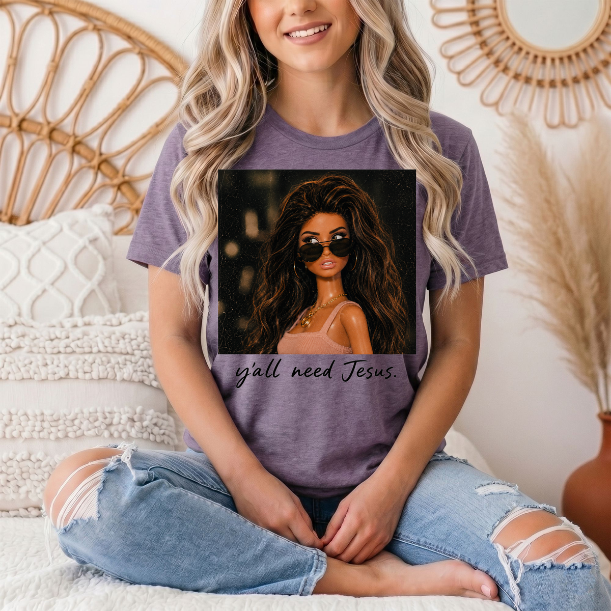 Y'all Need Jesus Doll Graphic Tee