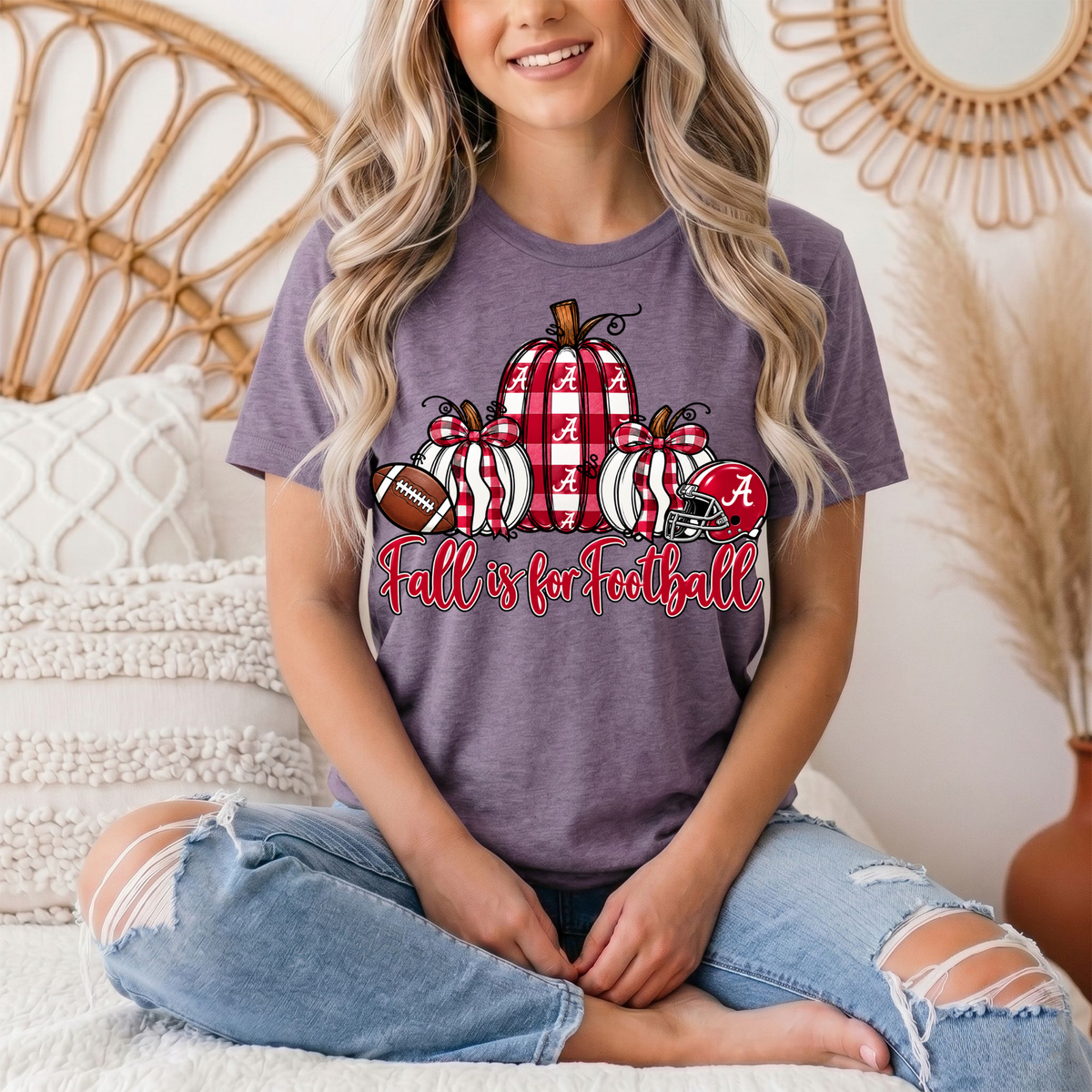Fall Is for Football Alabama Pumpkin Graphic Tee