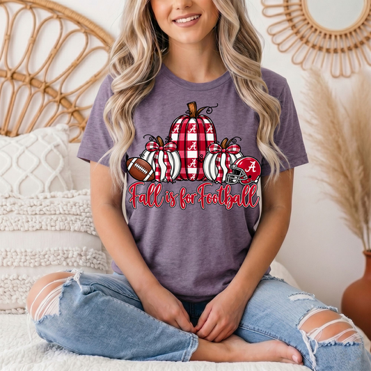 Fall Is for Football Alabama Pumpkin Graphic Tee