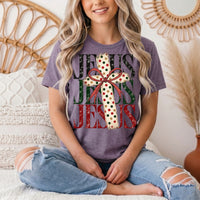 Jesus Christmas Cross & Bow Graphic Tee