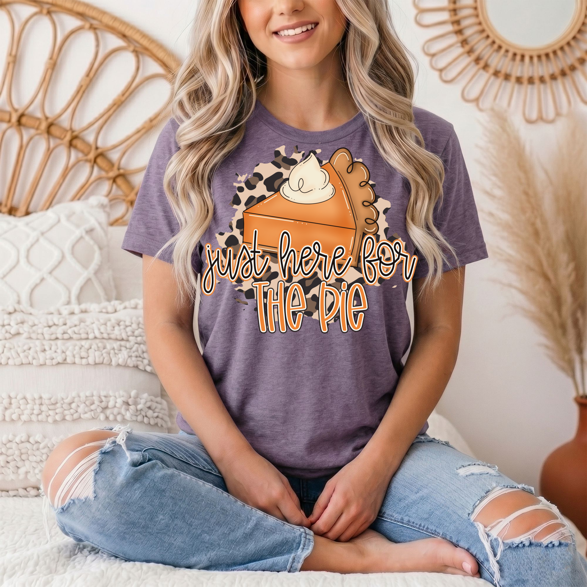 Just Here for the Pie Pumpkin Pie Graphic Tee