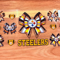 #640 Steelers Football Bow K's Krafty Barn