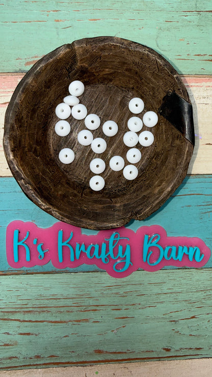 Wholesale 12mm Silicone Lentil spacers for beadable items-20pk