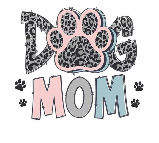 Peach outlined Dog Mom