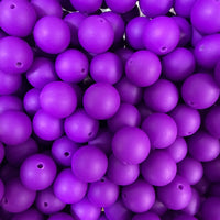 15mm Solid Silicone Beads- Purple K's Krafty Barn