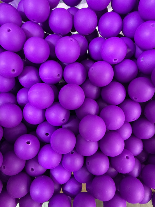 Wholesale 15mm Solid Silicone Beads- Purple