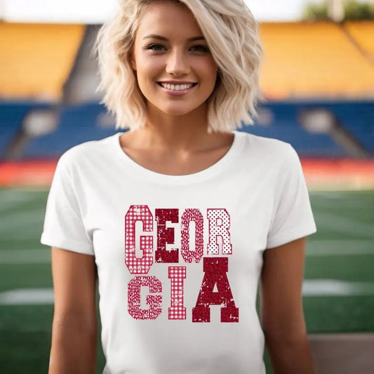 Georgia Graphic Shirt | Vintage Pattern Georgia Tee | Southern Style Shirt K's Krafty Barn