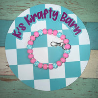 Cotton Candy Dot Wristlet