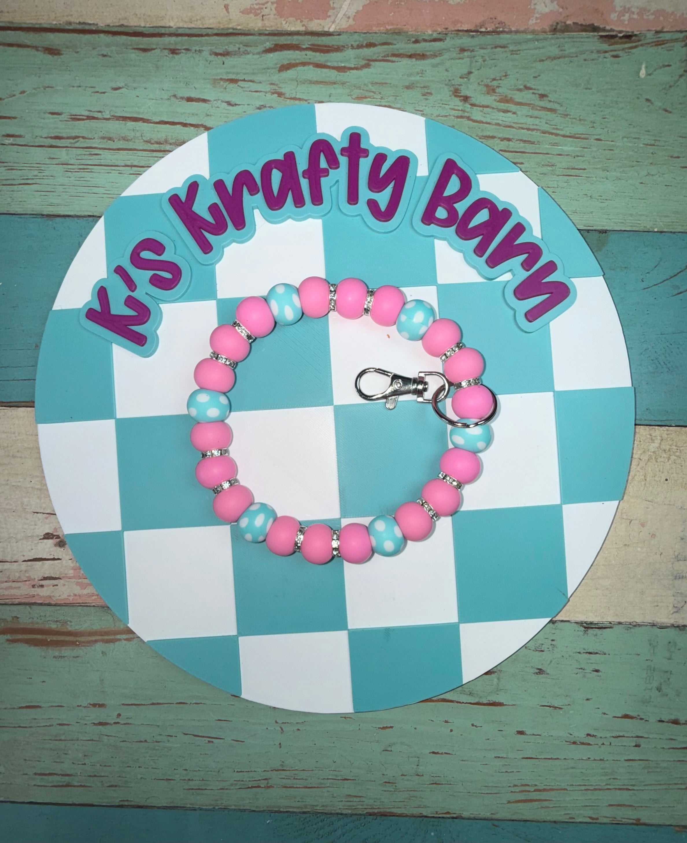 Cotton Candy Dot Wristlet