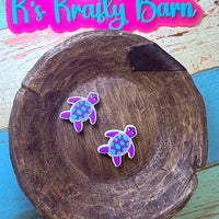 Silicone Focal Bead-Purple spotted turtle K's Krafty Barn