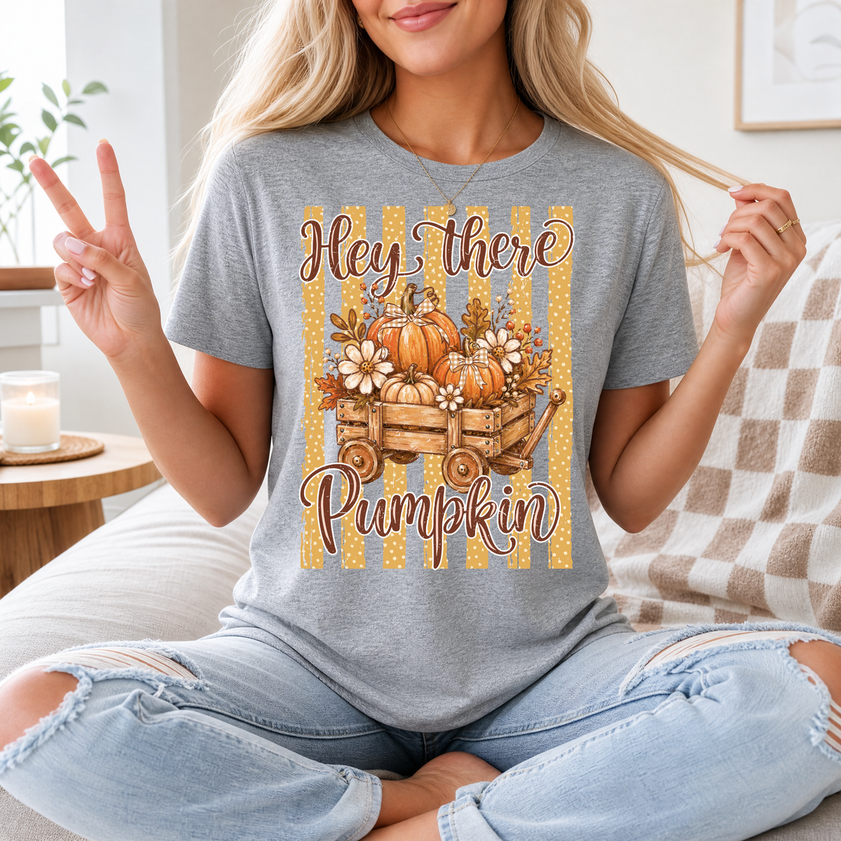 Hey There Pumpkin Cart Premium Graphic Tee