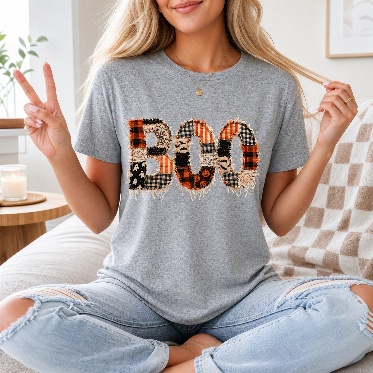 Patchwork BOO Premium Graphic Tee