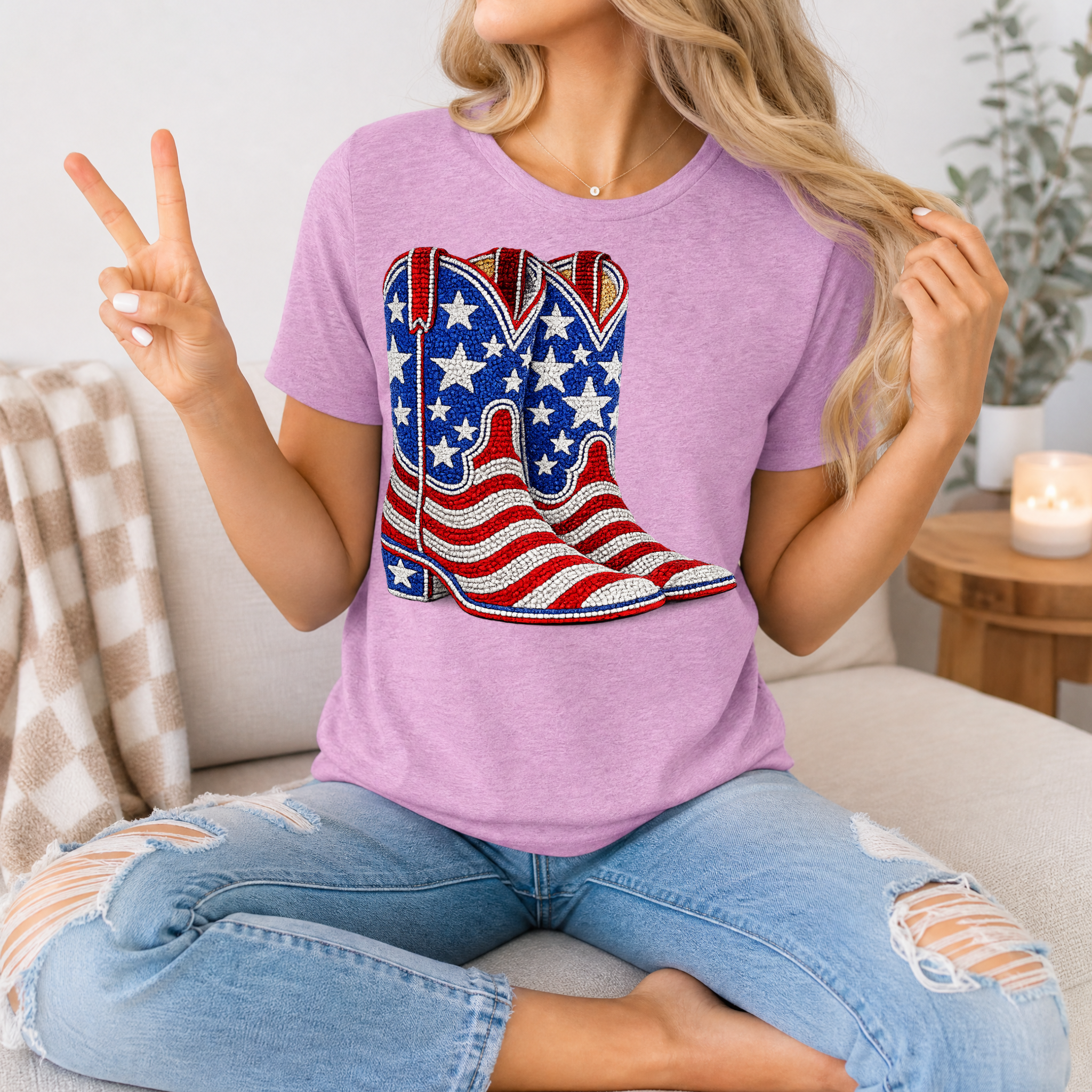 Rhinestone Boots Premium Graphic Tee