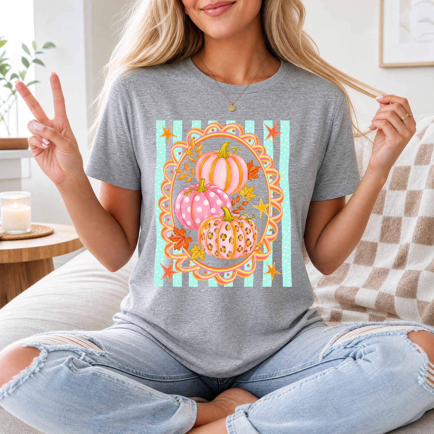 Autumn Pumpkin Glow Premium Graphic Tee
