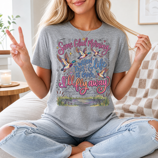 I'll Fly Away Flying Ducks Christian Graphic Tee