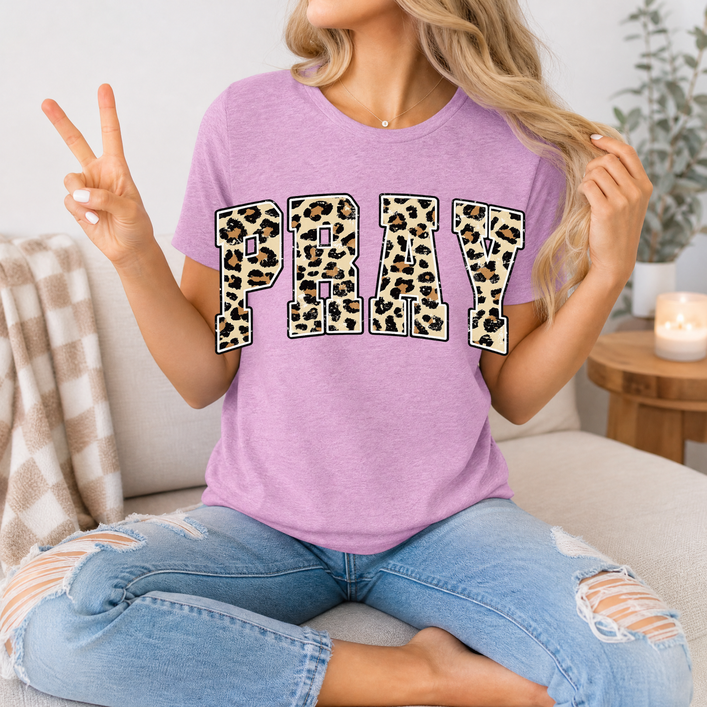 Cheetah PRAY Premium Graphic Tee