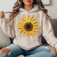Sunflower Leopard Stripe Graphic Hoodie