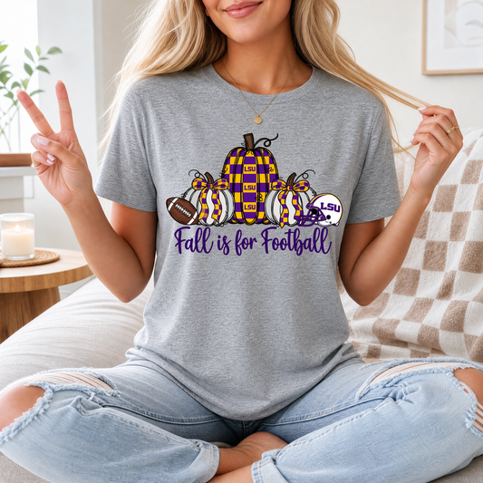 Fall Is For Football - Louisiana Premium Graphic Tee