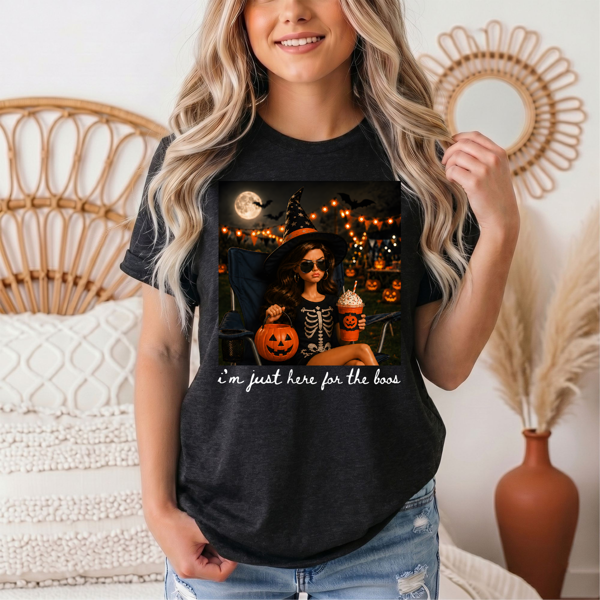 I'm Just Here for the Boos Halloween Graphic Tee