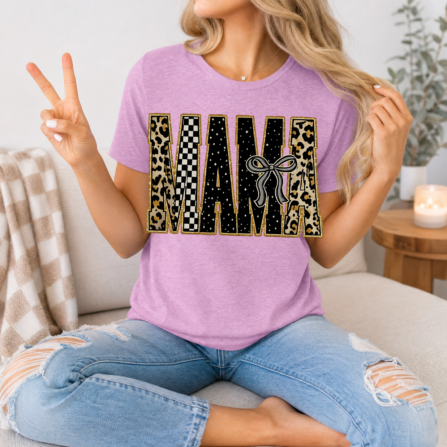Mama Mixed Pattern Premium Graphic Tee