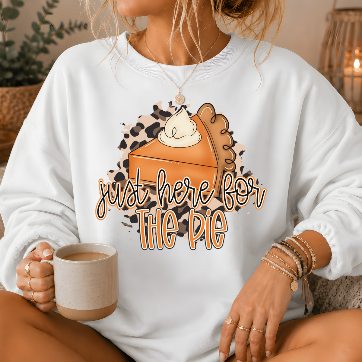 Just Here for the Pie Crewneck Sweatshirt