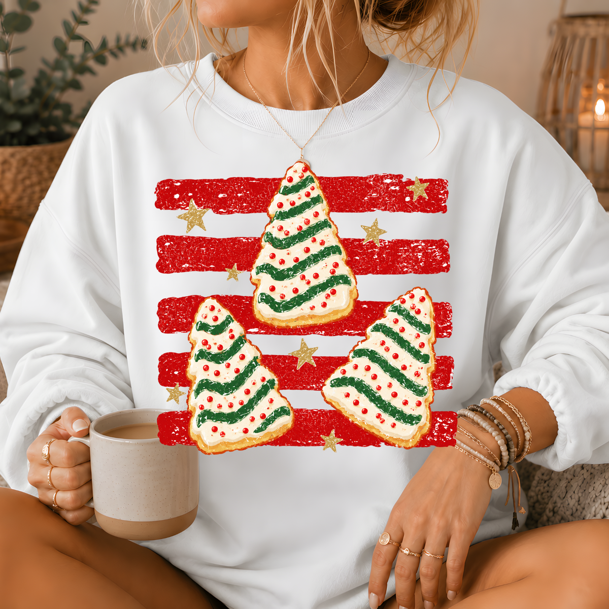 Christmas Tree Snack Cake Crewneck Sweatshirt