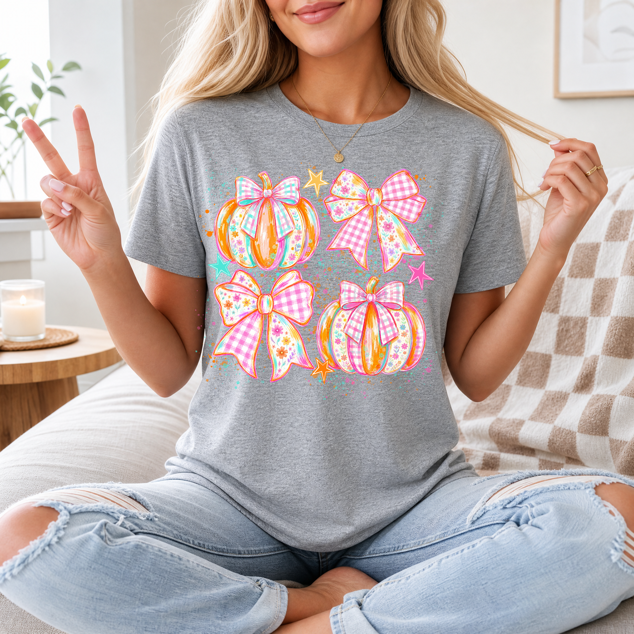 Pumpkin Bows Premium Graphic Tee