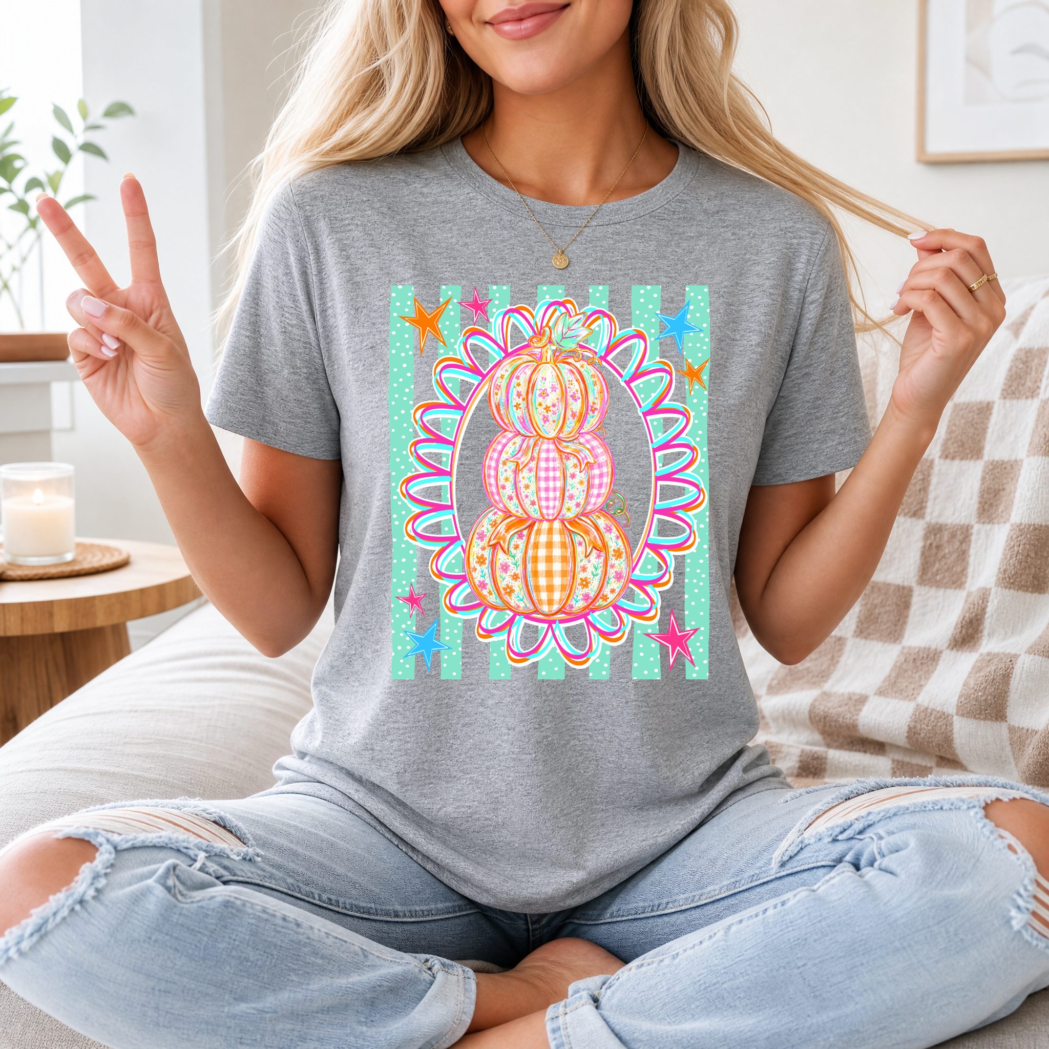 Pumpkin Stack Premium Graphic Tee