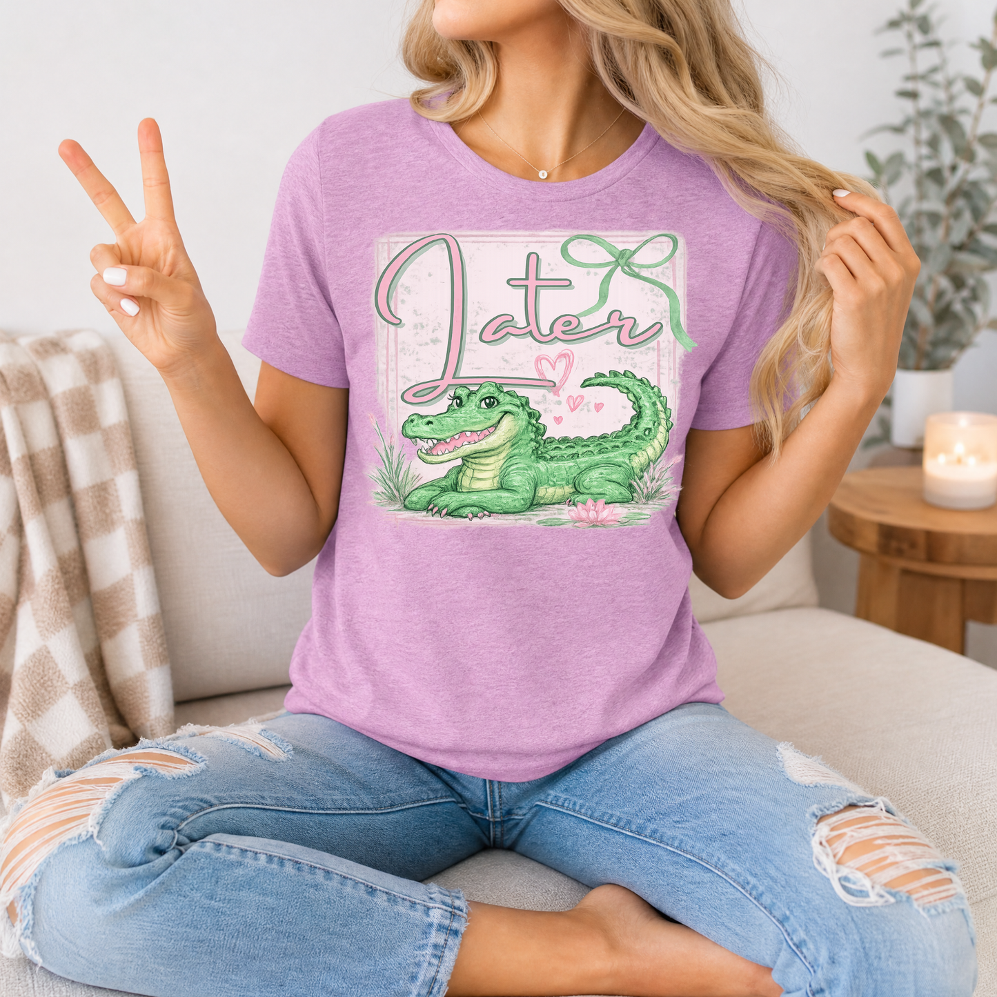 Precious Later Gator Girly Premium Graphic Tee