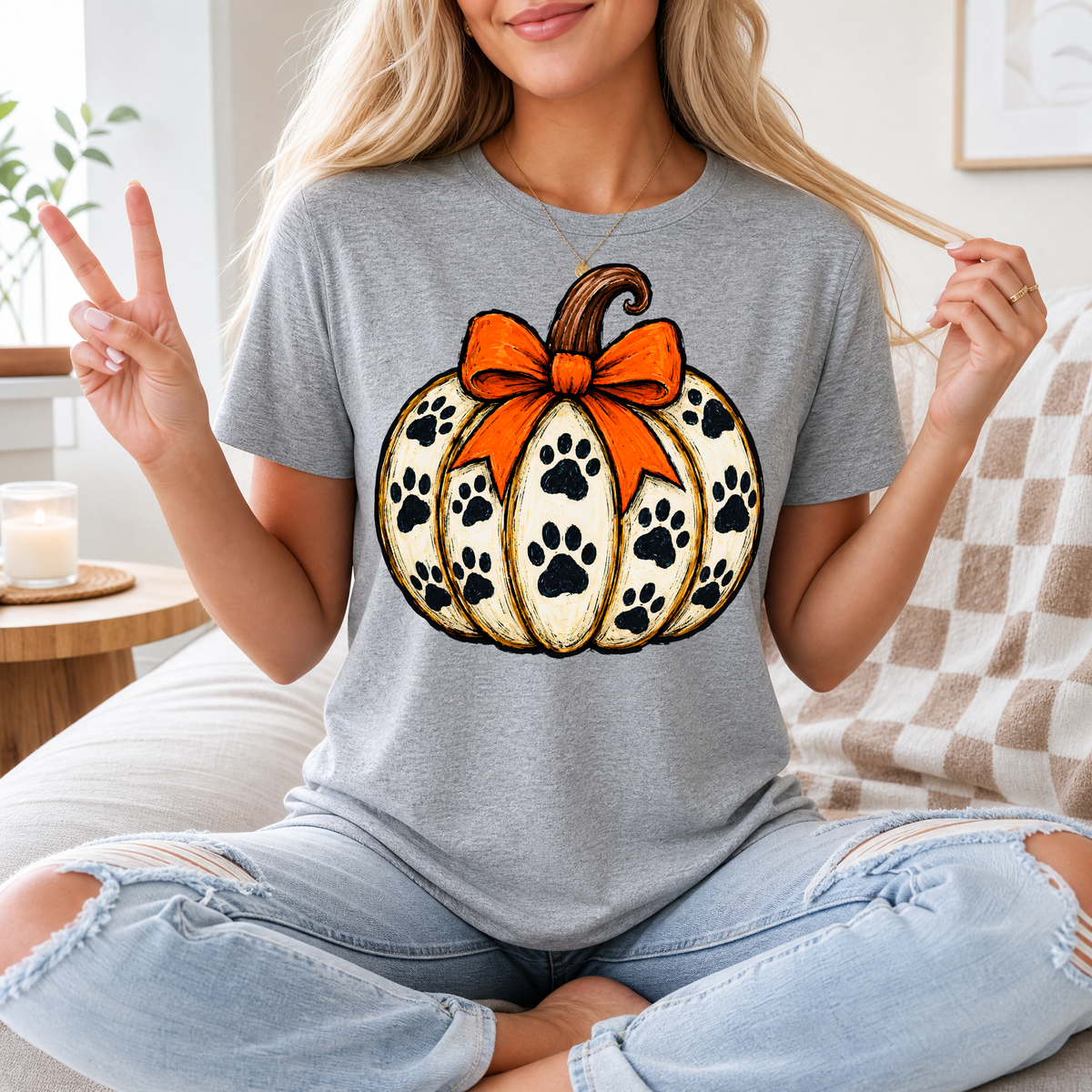 Paw Pumpkin Premium Graphic Tee