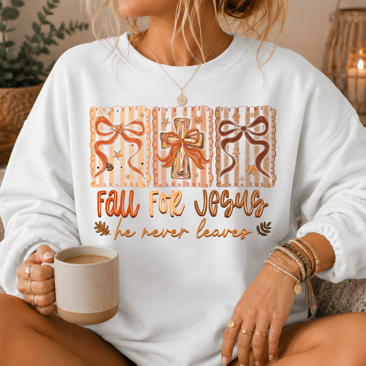 Fall For Jesus Crewneck Sweatshirt