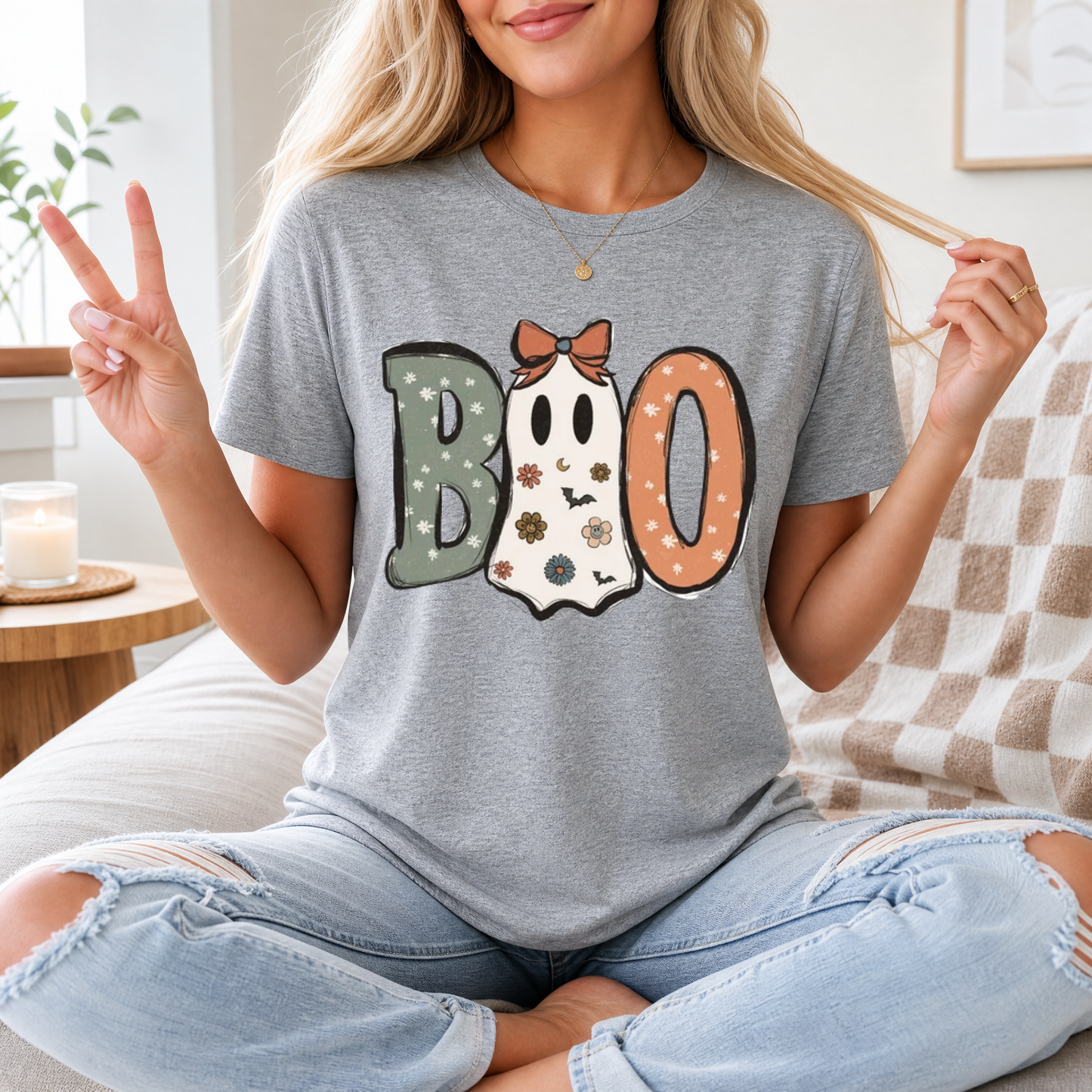 Boo Bow Ghost Premium Graphic Tee