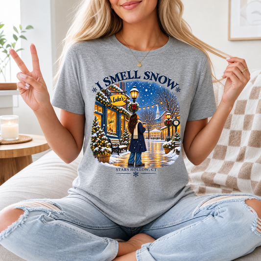 I Smell Snow Stars Hollow Winter Graphic Tee