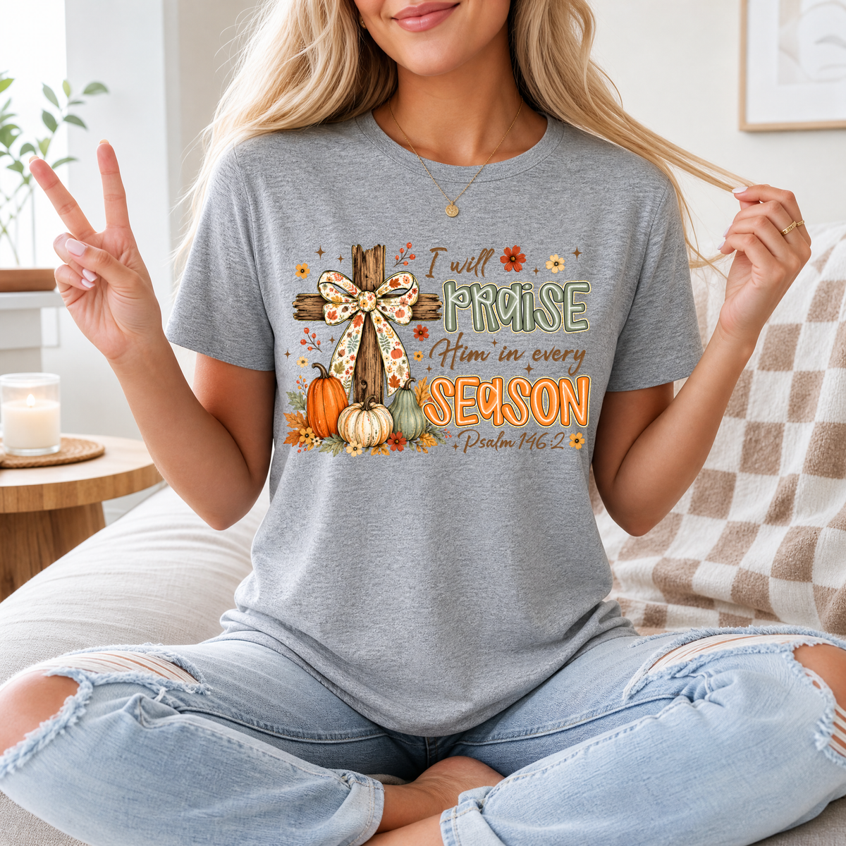 Praise Him in Every Season Premium Graphic Tee