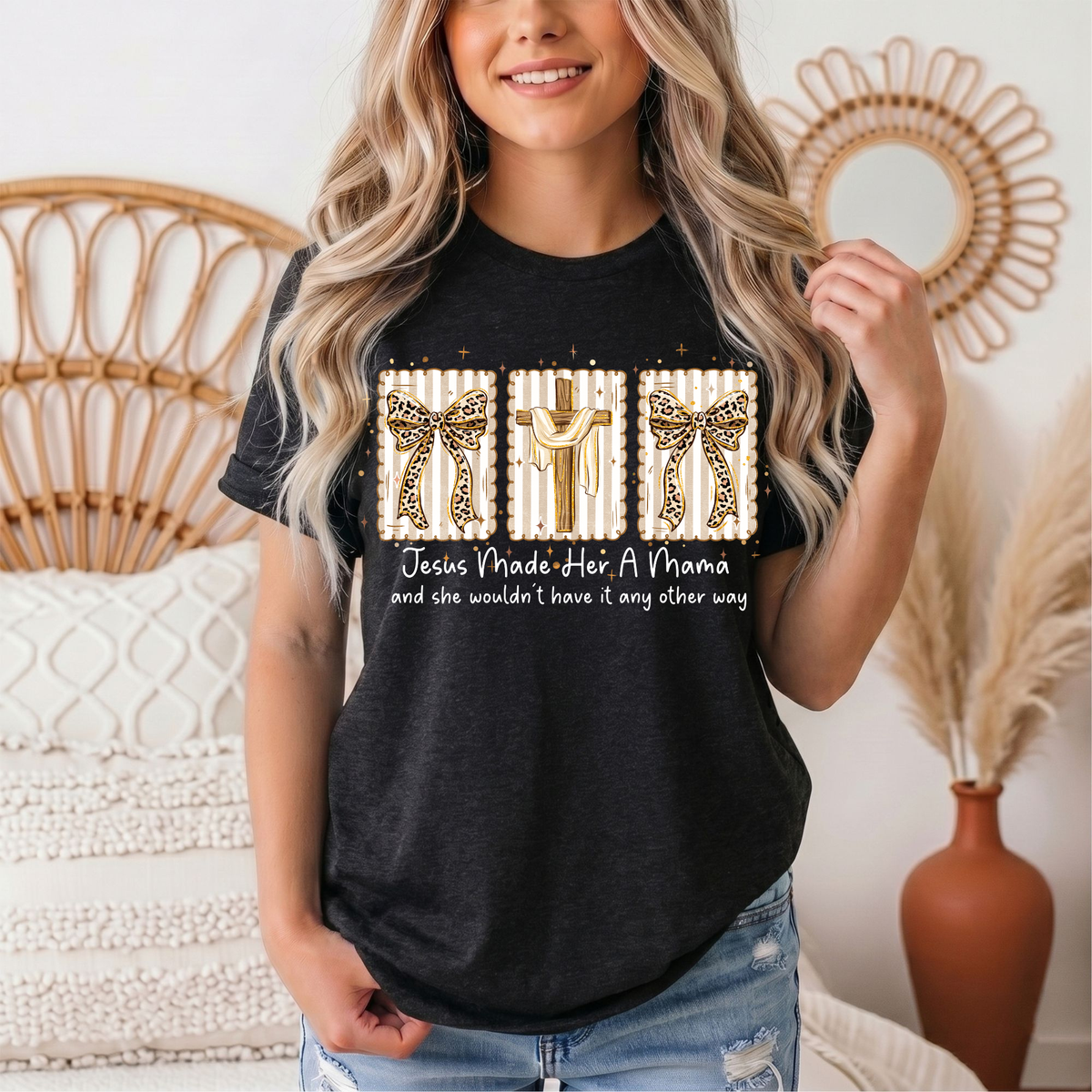 Jesus Made Her a Mama Christian Graphic Tee