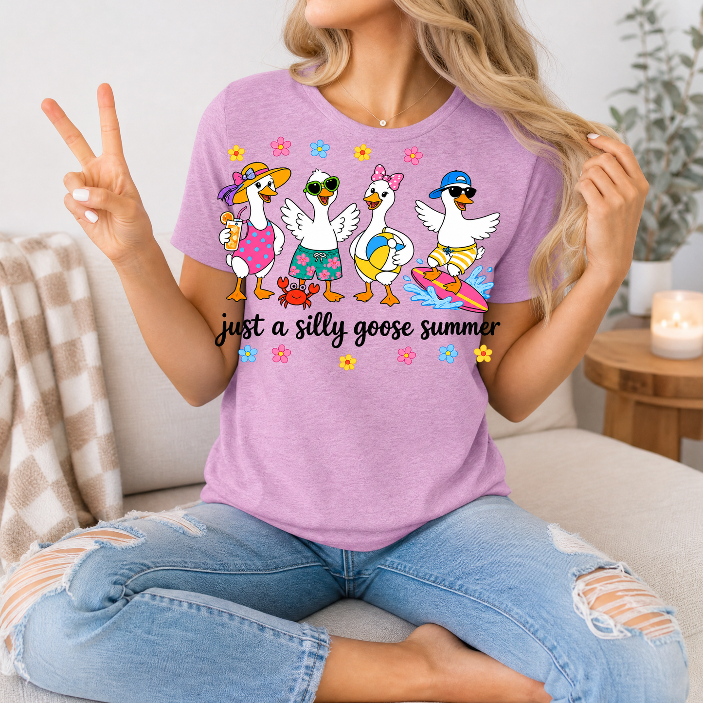 Just A Silly Goose Summer Premium Graphic Tee