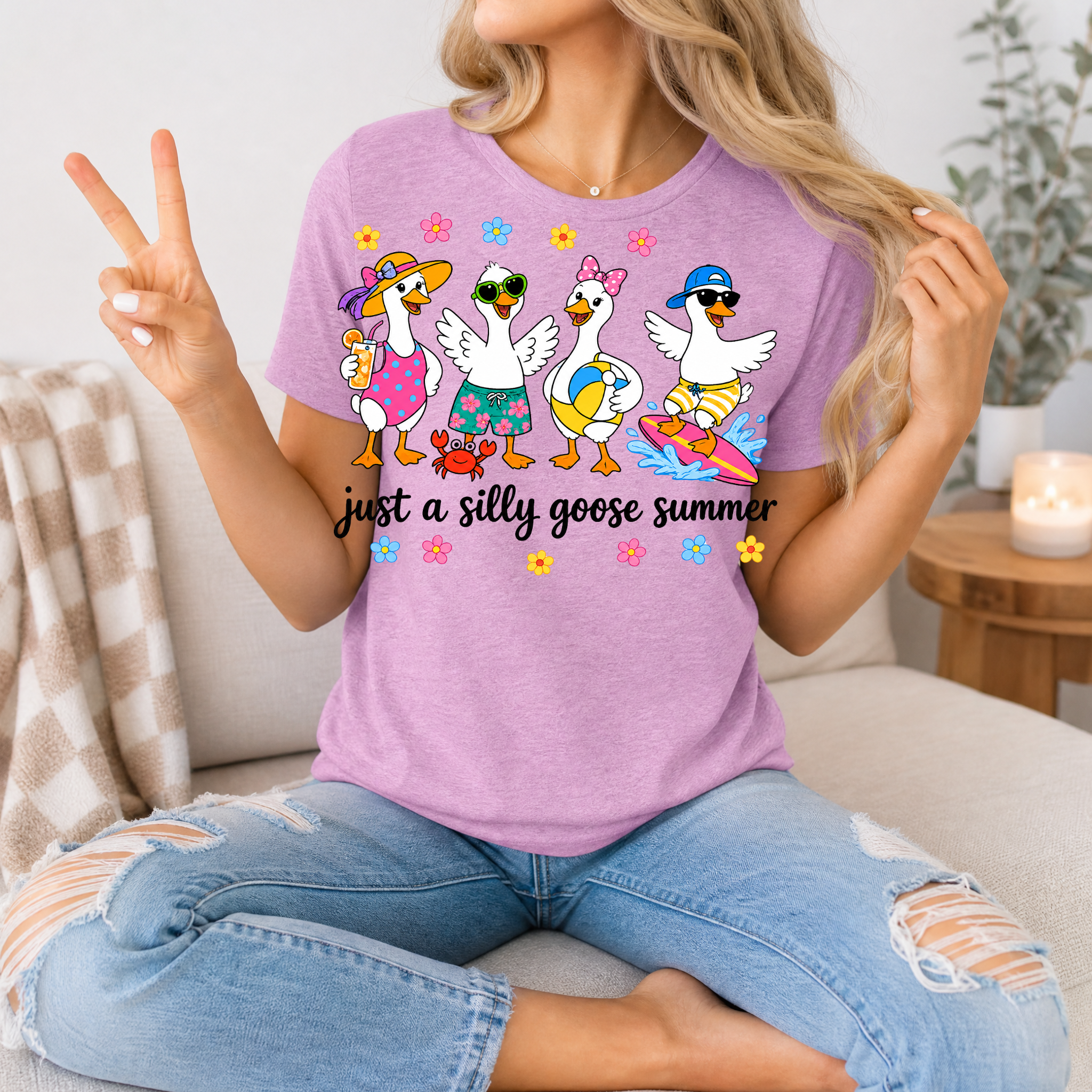 Just A Silly Goose Summer Premium Graphic Tee