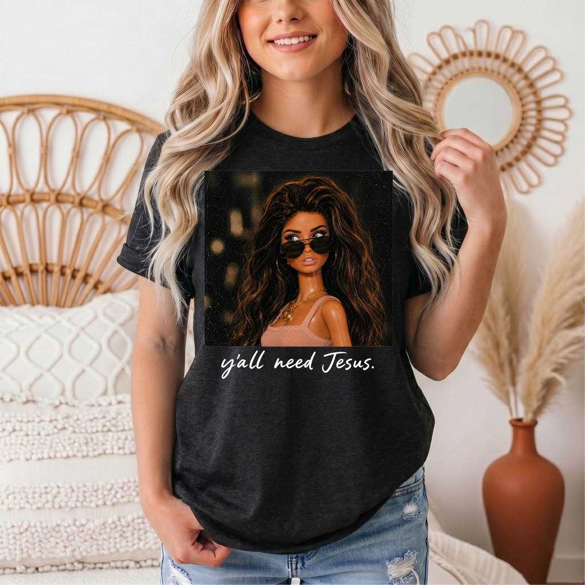 Y'all Need Jesus Doll Graphic Tee