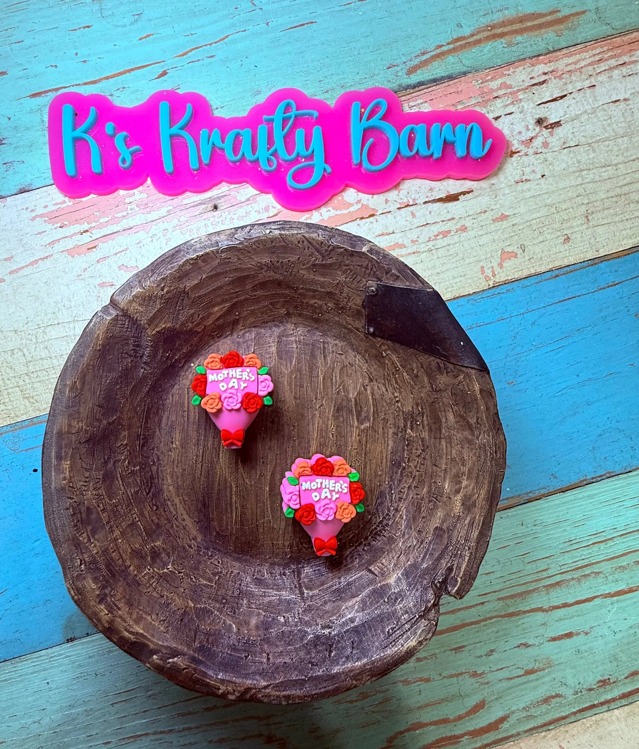 Silicone Focal Bead- Mother's Day bouquet K's Krafty Barn