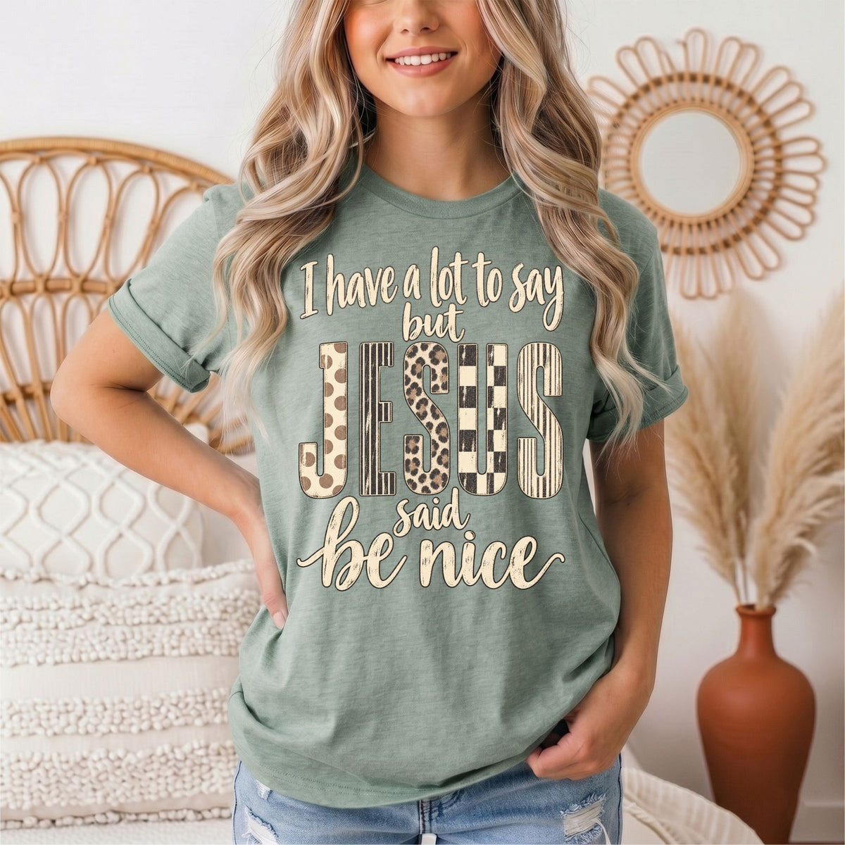 I Have a Lot to Say, but Jesus Says No Christian Graphic Tee