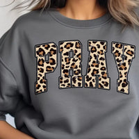 PRAY-leopard print K's Crafty Vibes Co.