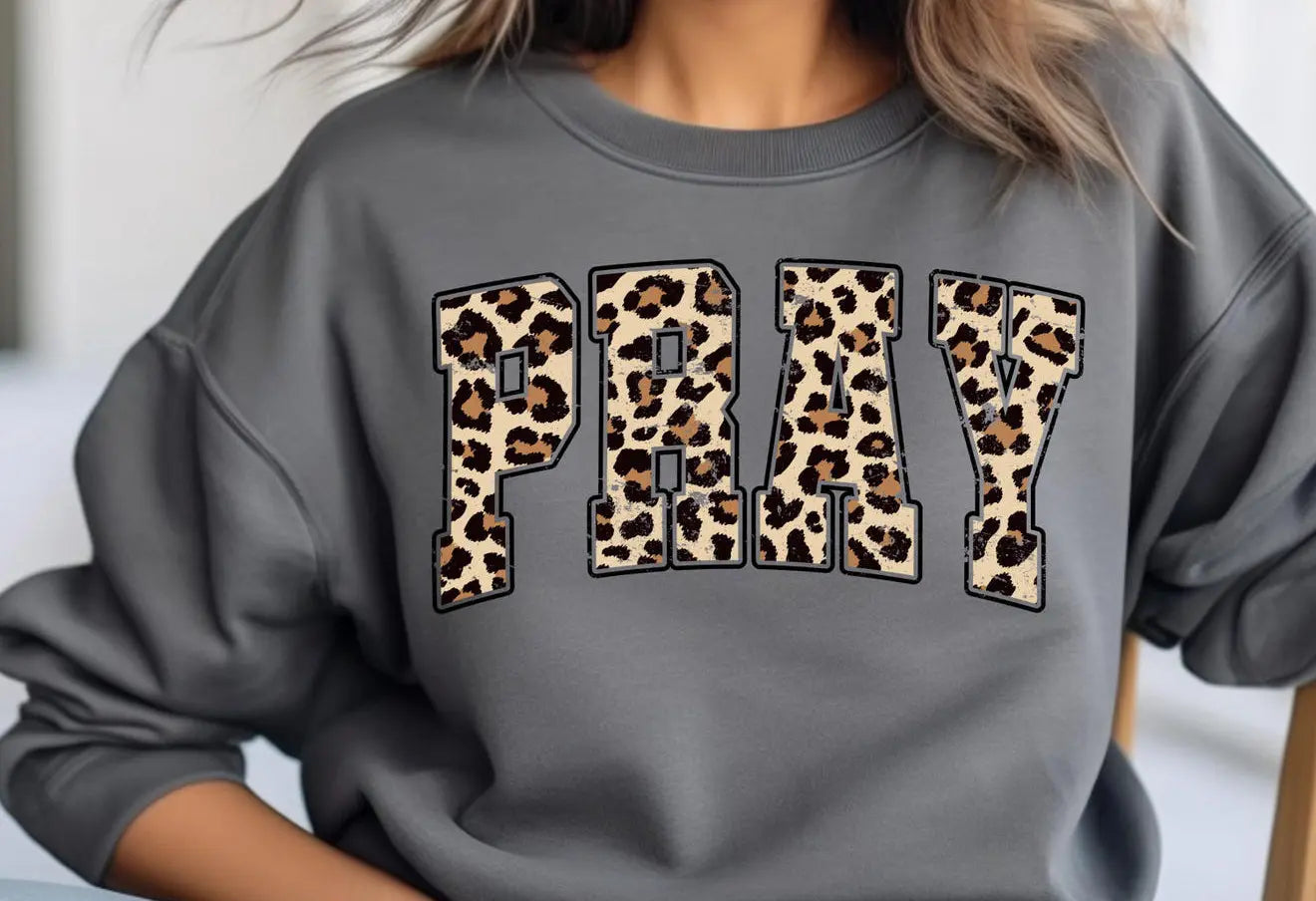 PRAY-leopard print K's Crafty Vibes Co.