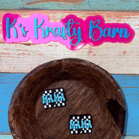 Silicone Focal Bead- Checkered MAMA K's Krafty Barn