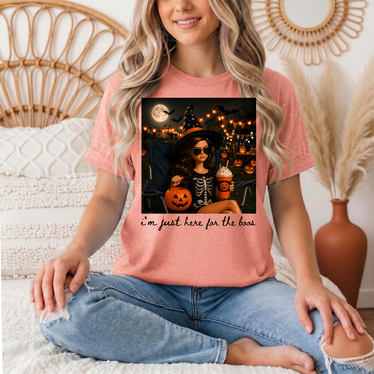I'm Just Here for the Boos Halloween Graphic Tee