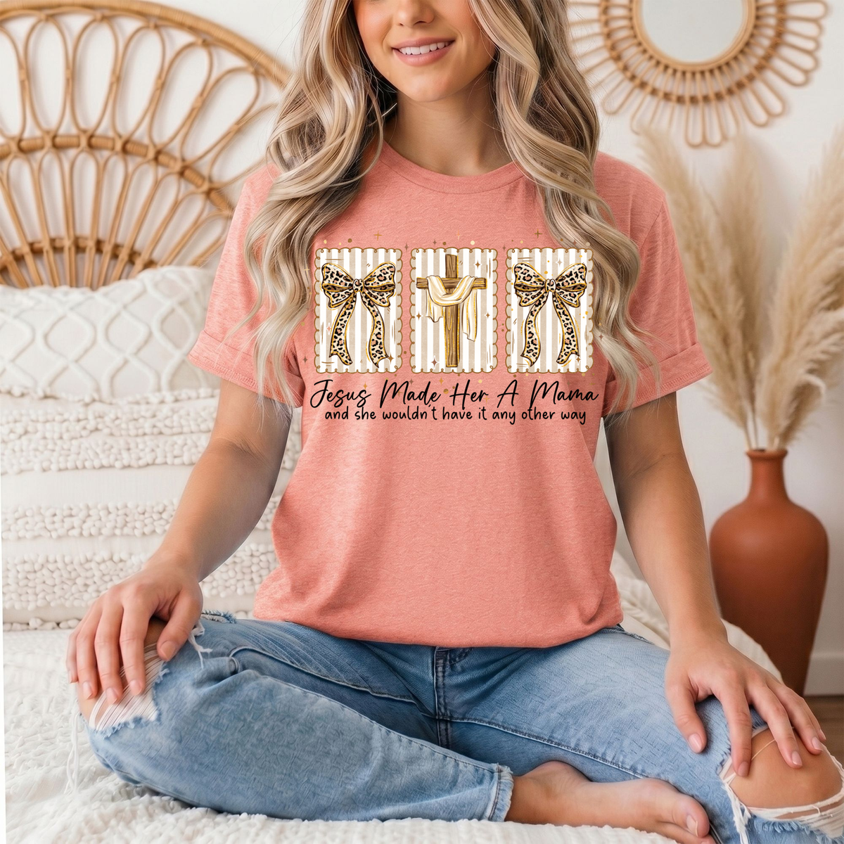 Jesus Made Her a Mama Christian Graphic Tee